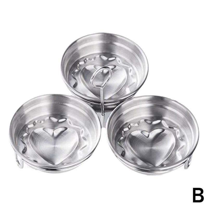 Stainless steel steamed egg mold, children's breakfast mold, poached egg maker, heart-shaped steamed egg mold, kitchen and home use. - Image 1